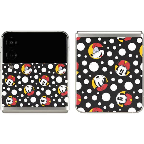 Disney Minnie Mouse Bubbles Face Pattern Galaxy Z Flip3 5G Skin